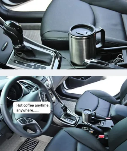 12 Volts 450 ml Heated Travel Mug Coffee /Tea/Soup Cup Car Charging Electric Kettle