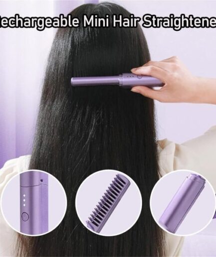 2-in-1 Hair Styling Brush, Straightener, Curler Comb Random Color