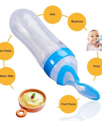 Silicone Bottle Feeding Baby Spoon Feeder - Best Quality Spoon Feeder - Random Color