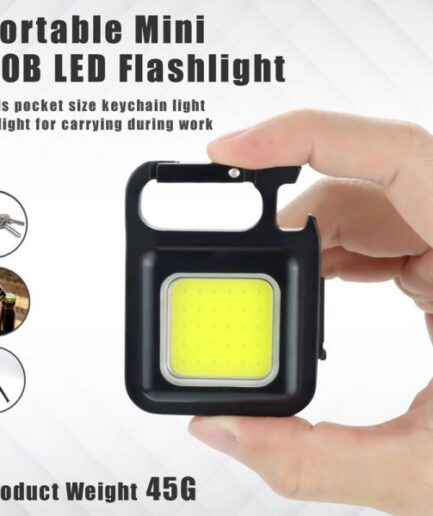 Multifunction 500 Lumens Mini Pocket COB LED Portable Keychain Light (metal body )