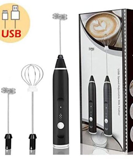 Handheld Electric Milk Frother Whisk Egg Beater USB Rechargeable Coffee Blender Household Milk Shaker Mixer Foamer Food Blender (random color)