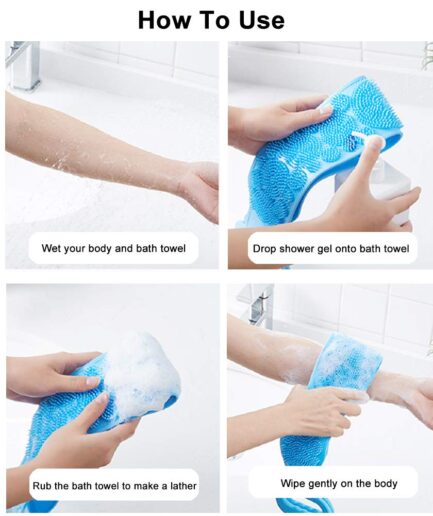 Single Side Bath Towel Scrubber ( Random Color ) | Silicone Scrubber