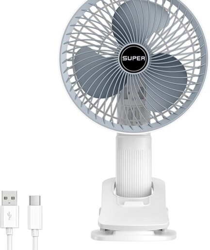 New portable 3 gears rechargeable desktop fan low noise air cooling handheld clipped circulator table fan Clip Fan USB Rechargeable Desk Fan with Sturdy Clamp, Quiet Operation, Strong Airflow with 360? Rotation for Home, Stroller, Office, Outdoor