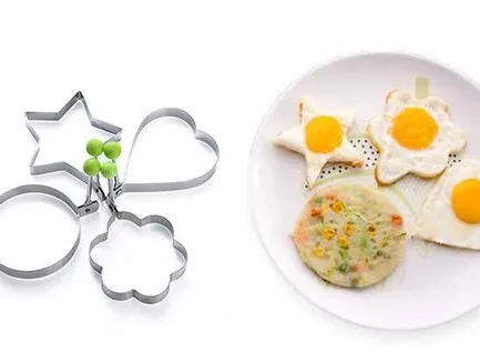 Pack of 4 Egg Shaper Kitchen Tools Star, Heart, Round, Flower Shaped Stainless Steel -  (random color )