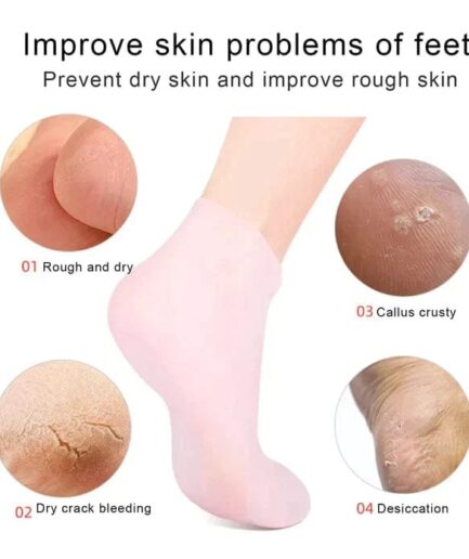 Combo Deal Silicon Gloves And Silicon Socks Durable Quality Comfortable Fit Soft Texture Perfect Choice For Skin Care Relaxation Travel And Household Need