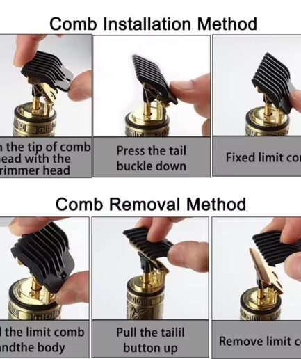 (plastic body) Vintage T9 Hair Trimmer Cordless Professional Hair Clippers Electric Trimmers For Men Metal head (random color)