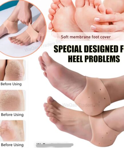 Pair of half Heel Pain Anti Crack Silicone Set - Anti Crack  For Pain Relief Unisex With Box