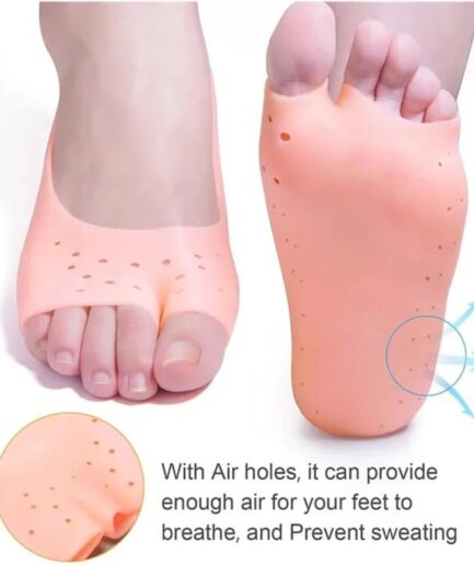 Silicone Gel Moisturizing Socks, Non-Slip Socks, Cracked Foot Prevention Socks, Foot Care Tool with Breathable Hole