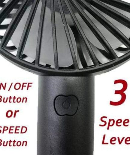 Portable USB Rechargeable Fan | Handheld 3 Speed Strong Wind Electric Small Mini Cooling Fan (random color)