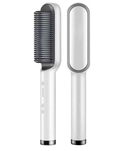 Hair Straightener Iron Brush Straight Hair Comb 2-in-1 Hair Straightener Curling Professional Styling Brush Hair Curler & Straightener For Women (Random Color)