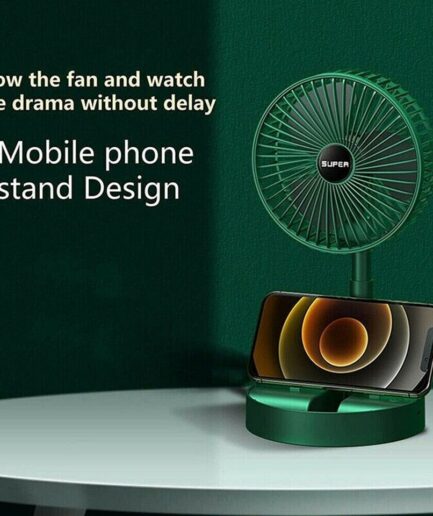 Rechargeable - Portable Telescopic Folding Fan | USB Foldable | Table Desk Fan | Telescopic Design Floor | 3 Speeds Adjustable height Fan (Random color)